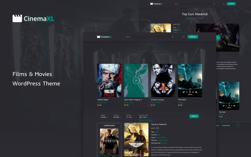 CinemaXL - Films en films Gratis WordPress-thema