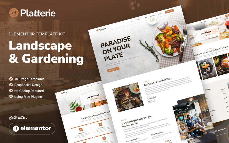 Platterie – Elementor-Vorlagen-Kit für Restaurants und Cafés