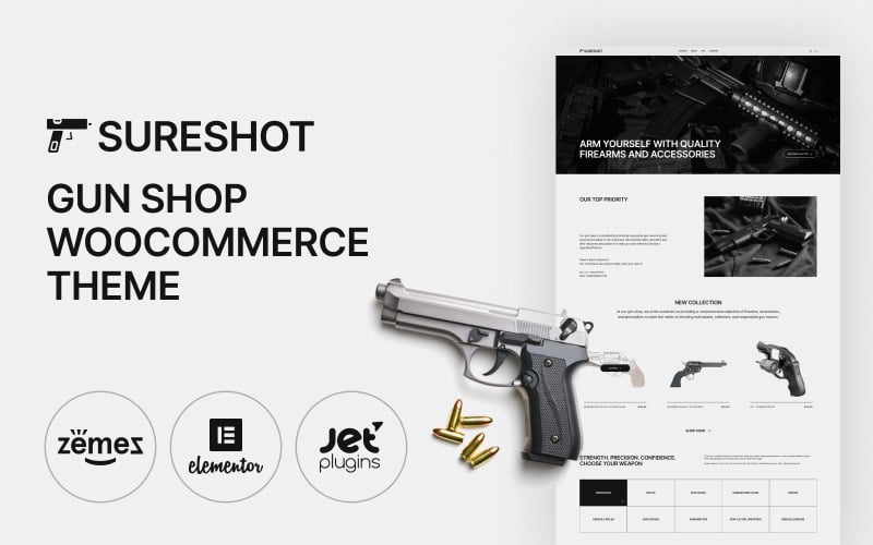 SureShot -枪店，射击俱乐部和武器WooCommerce主题