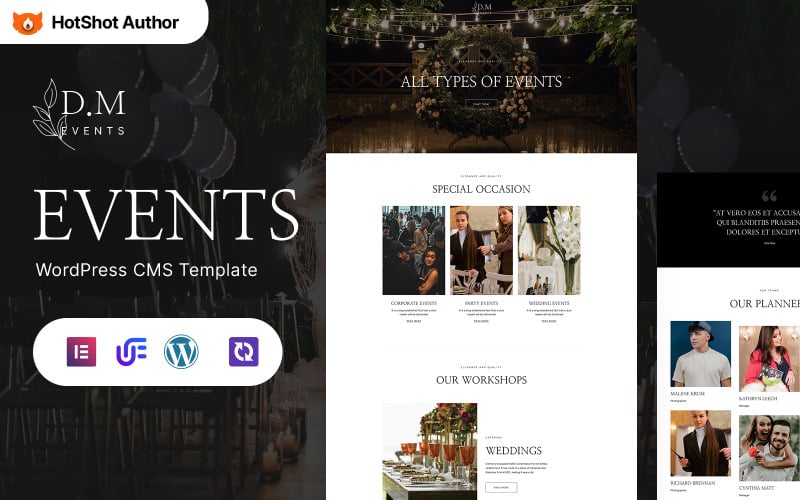 DM Events - Evenementenplanner en trouwplanner WordPress-thema