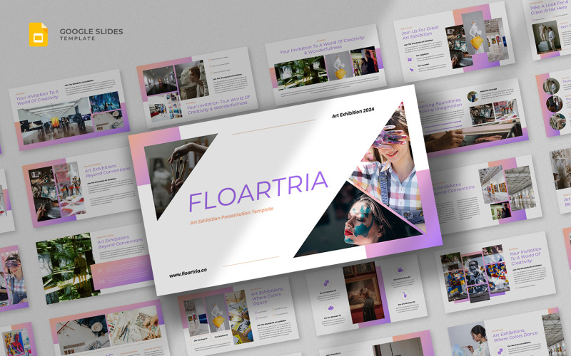 Floartria – Google Slides-Vorlage für eine Kunstausstellung