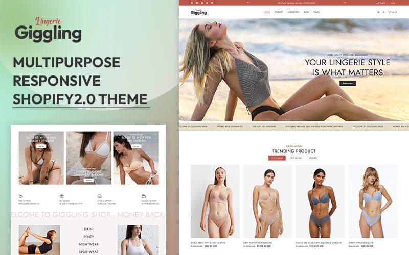 Risitas - Lencería y bikini, ropa interior Moda Tema multipropósito Shopify 2.0 Responsive