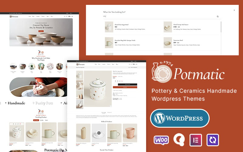 Potmatic - Tema WooCommerce realizzato per stoviglie, ceramica, ceramica, arte e artigianato