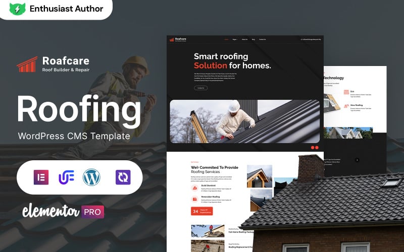 Roafcare – Responsives WordPress-Elementor-Theme für Dachdeckerunternehmen