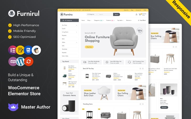Furniru - Tema WooCommerce Elementor para muebles e interiores