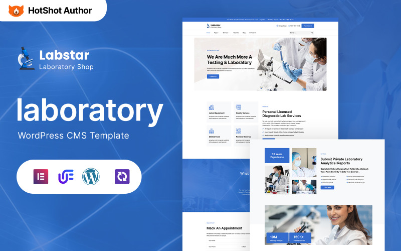 Labstar - Laboratorium- en wetenschappelijk onderzoek WordPress Elementor-thema