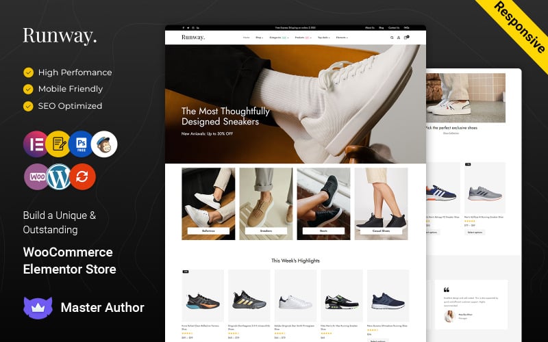 Runway - WooCommerce Elementor主题鞋类和时尚