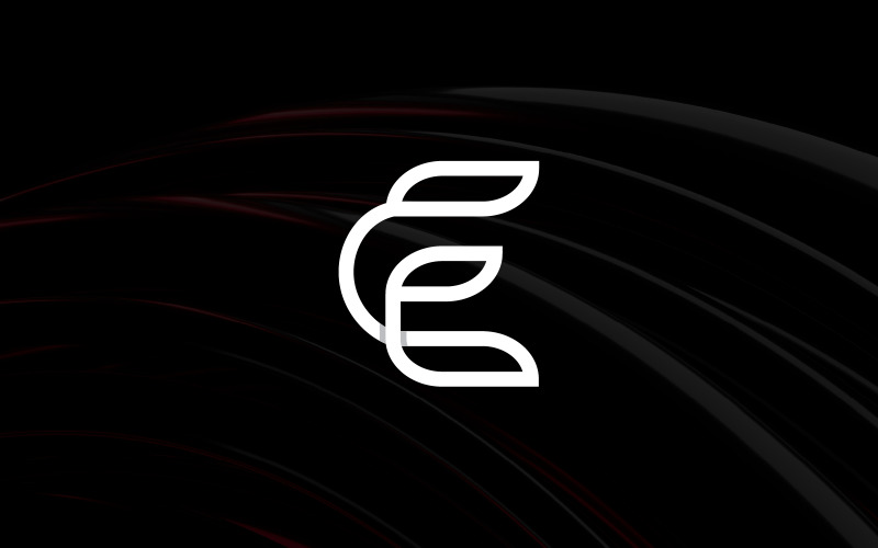 Літера E природи логотип шаблон оформлення