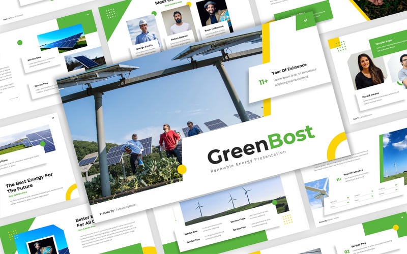 GreenBost - Modèle PowerPoint d'énergie renouvelable