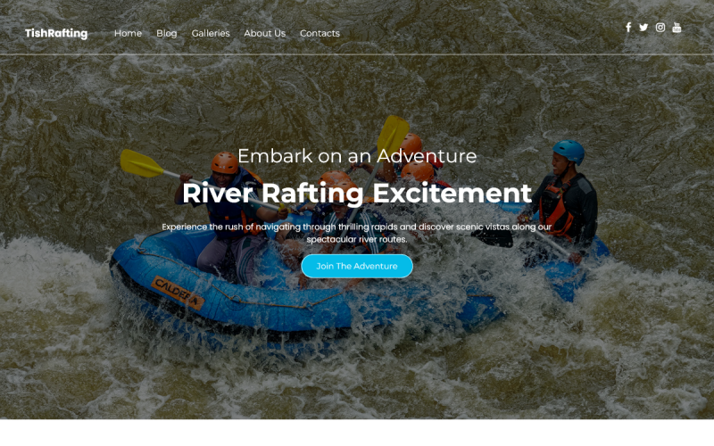 TishRafting – Motyw WordPress dotyczący raftingu