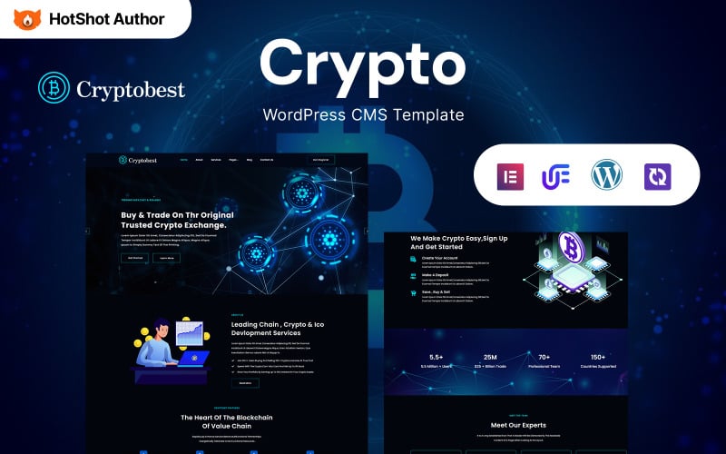 CryptoBest – Kriptovaluta és Bitcoin WordPress Elementor téma