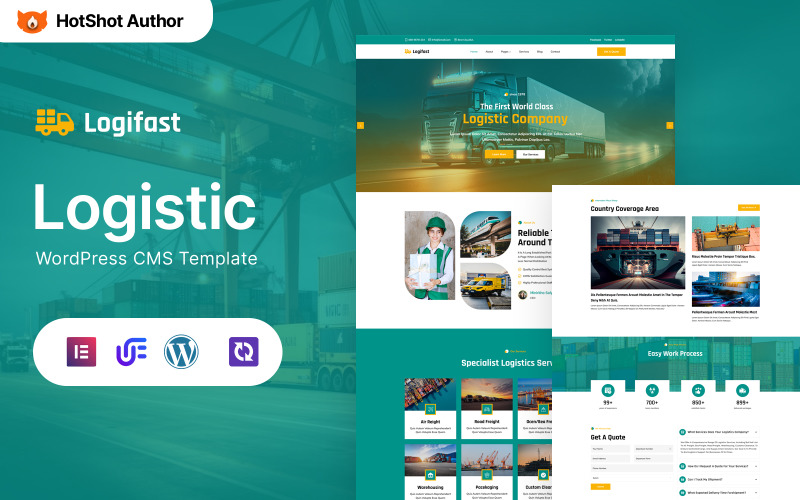 Logifast — WordPress Elementor тема для транспорта и логистики