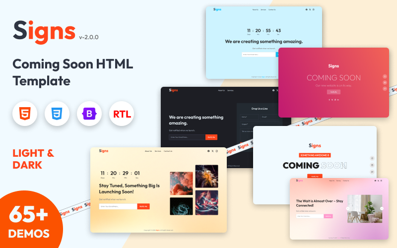 Znamení – již brzy HTML šablona