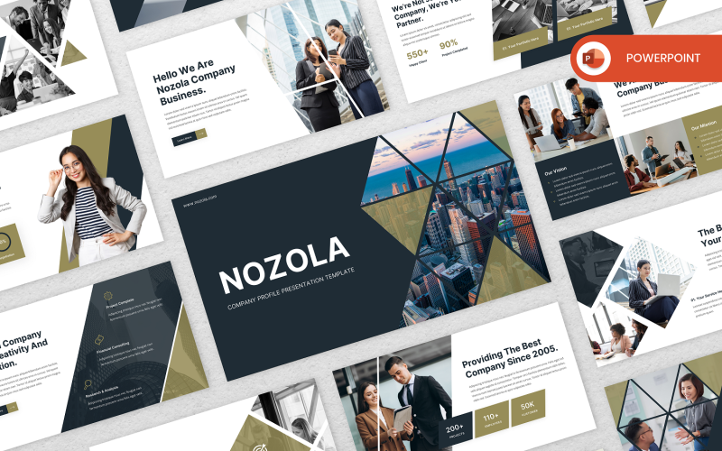 Nozola - Plantilla de PowerPoint para perfil de empresa