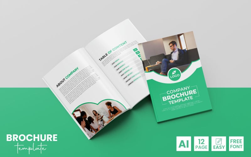 Modello di brochure aziendale o progettazione del layout di brochure aziendale