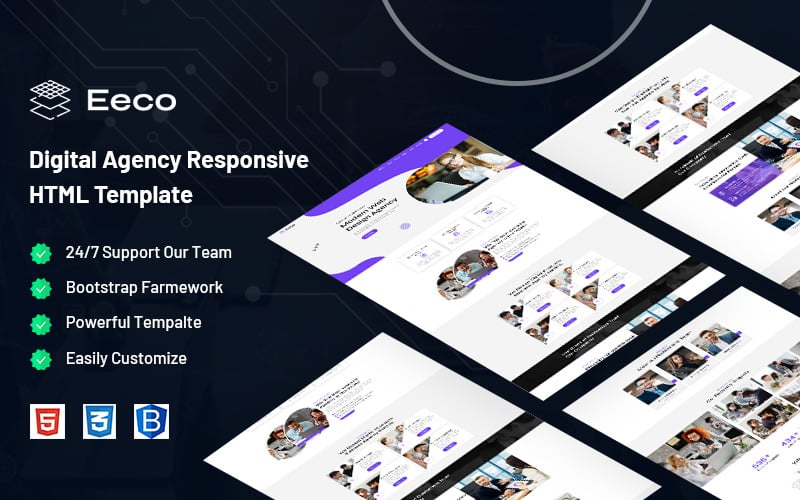 Eeco – Plantilla de sitio web adaptable para agencia digital