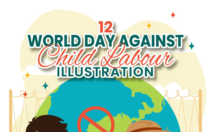 12 Światowy Dzień Przeciwko Pracy Dzieci Ilustracja