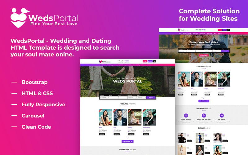WedsPortal -婚礼和约会的html模板
