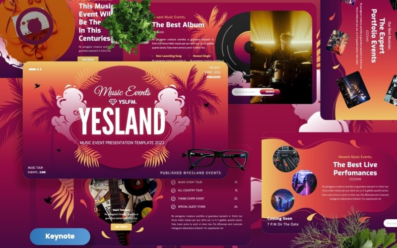Yesland - Modello keynote per eventi musicali
