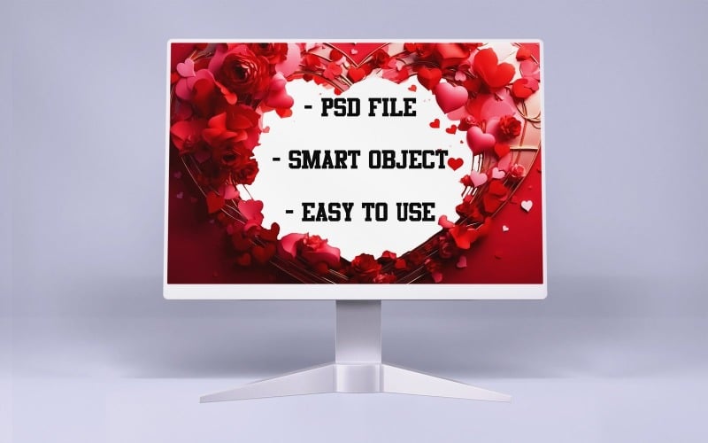 Макет смарт-об'єкта PSD у форматі серця для Валентина