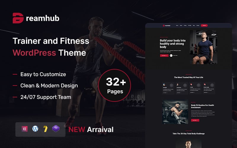 DreamHub – Személyi edző és fitnesz WordPress téma