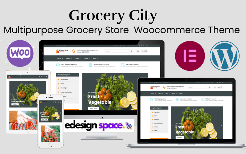 Grocery City - Épicerie polyvalente ou boutique Thème Woocommerce et Wordpress