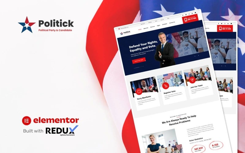 Politick- Tema WordPress de Partido Político e Candidato Político