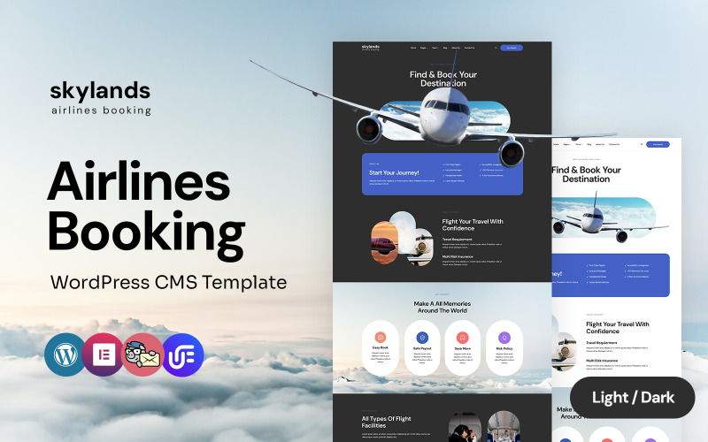 Skylands - Flygbiljetter Multipurpose WordPress Elementor Theme