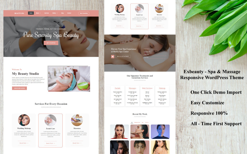 Exbeauty – Thème WordPress réactif pour spa et massage