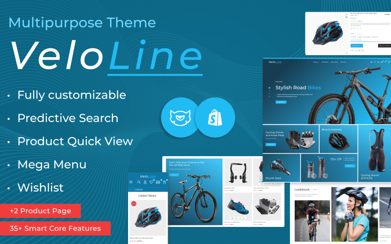 VeloLine – sport, kola, cestování, obchod Moto Shopify 2.0