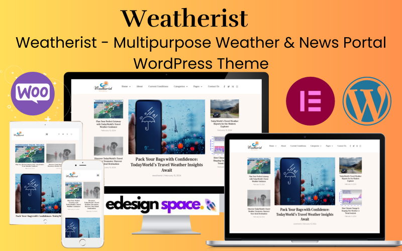 Weatherist – Thème WordPress polyvalent pour le portail météo et actualités