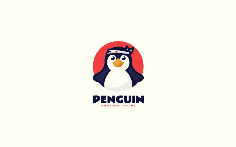 企鹅简单吉祥物标志