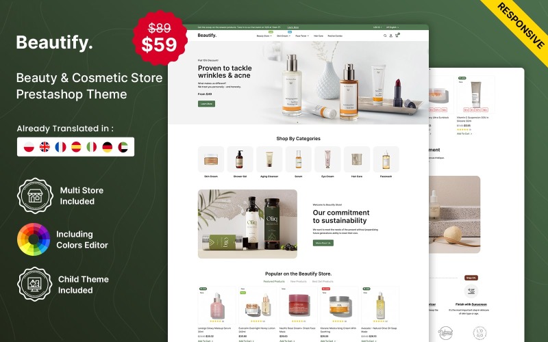 Beautify – Skönhet Mode och Kosmetisk Responsive Prestashop Theme