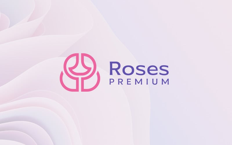Rose outline logo design template