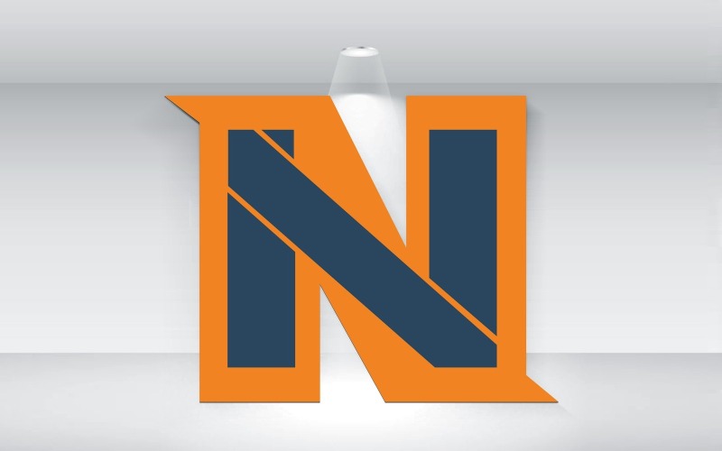 现代N字型标志模板矢量
