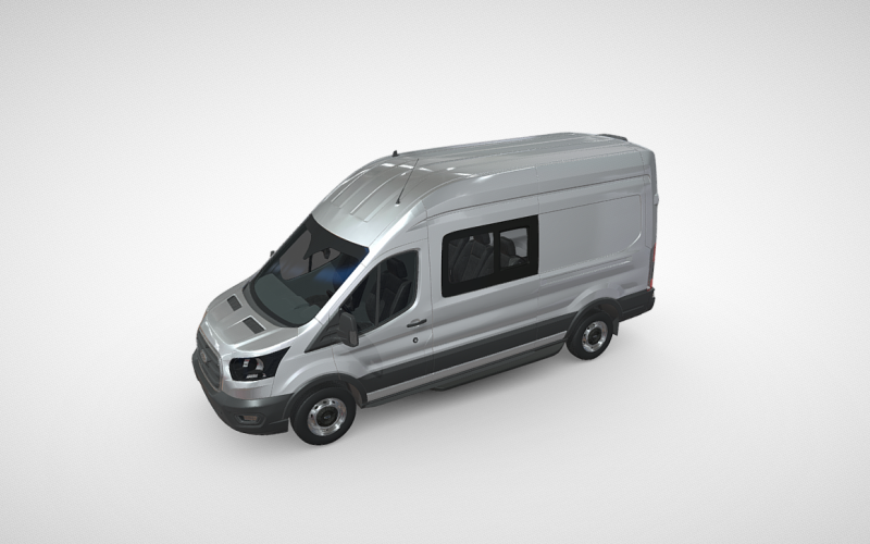 Безупречная 3D-модель фургона Ford Transit с двойной кабиной: идеально подходит для ваших профессиональных проектов
