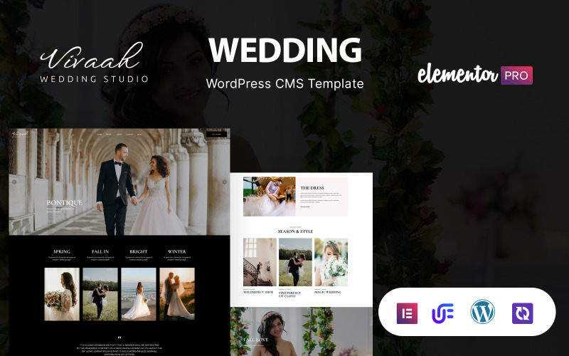 Vivaah – Menyasszonyi és Esküvői Stúdió WordPress Elementor téma