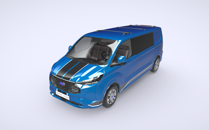 Lassen Sie Ihrer Kreativität freien Lauf mit dem brandneuen 3D-Modell des Ford Transit Custom Sport Edition