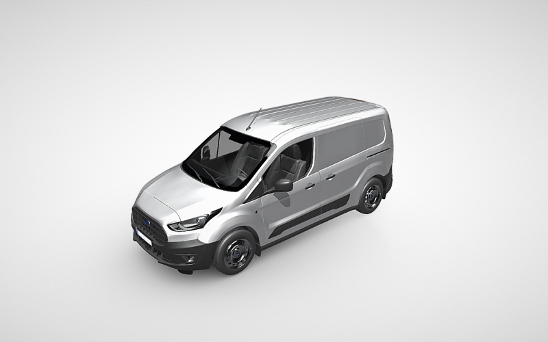 Modèle 3D haut de gamme du fourgon double cabine Ford Transit Connect : parfait pour les visualisations professionnelles