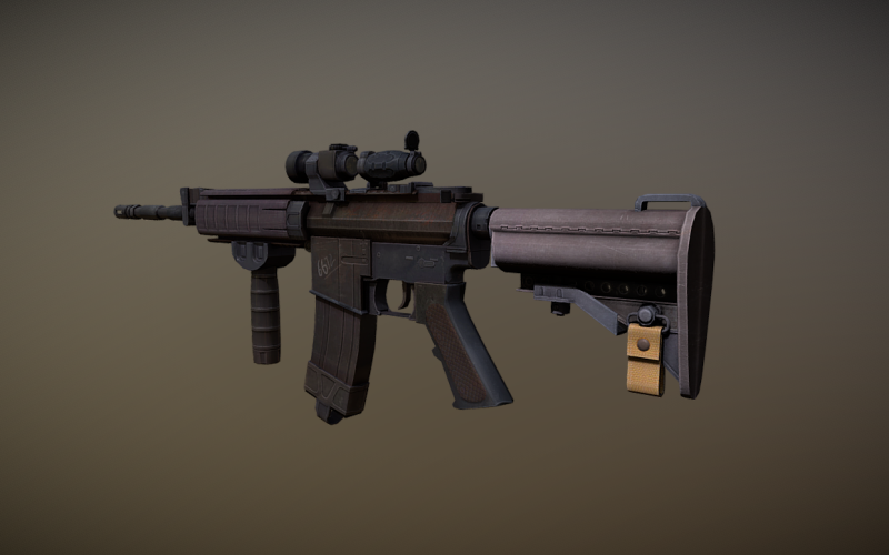 释放精度与M4A1卡宾枪:高度详细的3D模型
