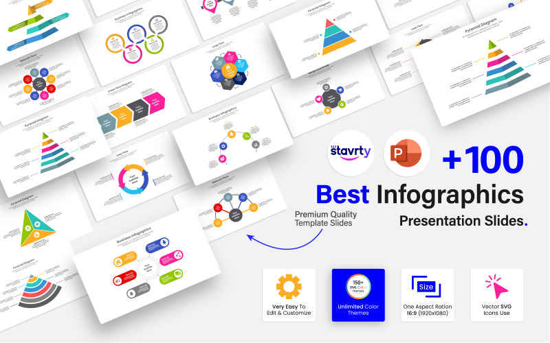 Apresentação de slides de infográficos de PowerPoint de alta qualidade