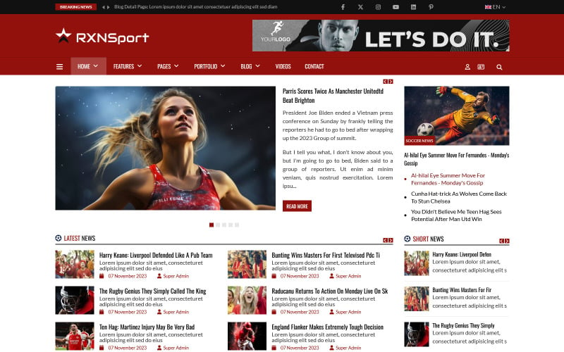 Rxnsport Joomla模板体育新闻和体育新闻