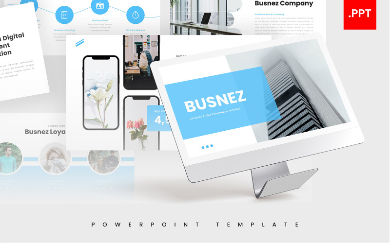 Busnez - Bedrijfsprofiel PowerPoint-sjabloon