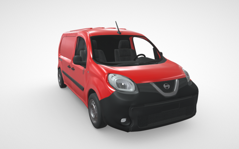 Nissan NV 250 Combi L2 Czerwony: dynamiczny model 3D do profesjonalnej wizualizacji