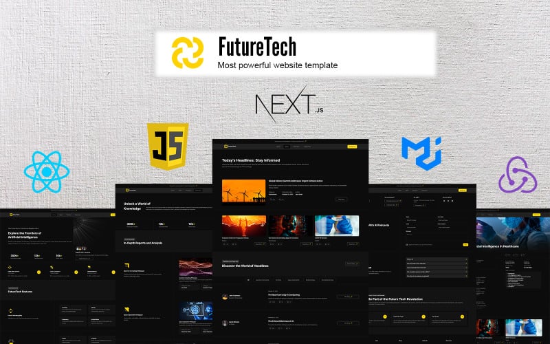FutureTech - AI与科技，NextJS登陆页面模板