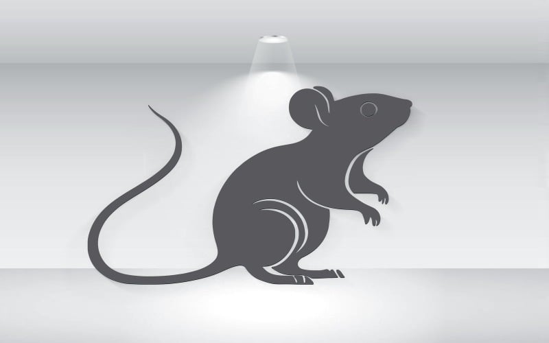 Formato vectorial de silueta de ilustración de ratón