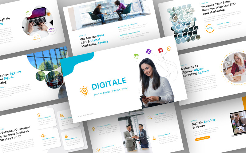 Digitale – Digital Agency PowerPoint-mall