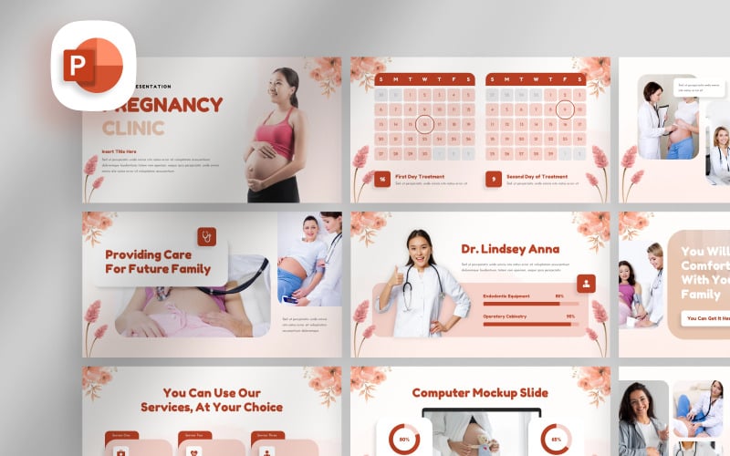 美容妊娠诊所PowerPoint模板