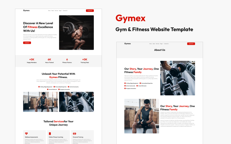 Gymex – Gym & Fitness HTML webhelysablon