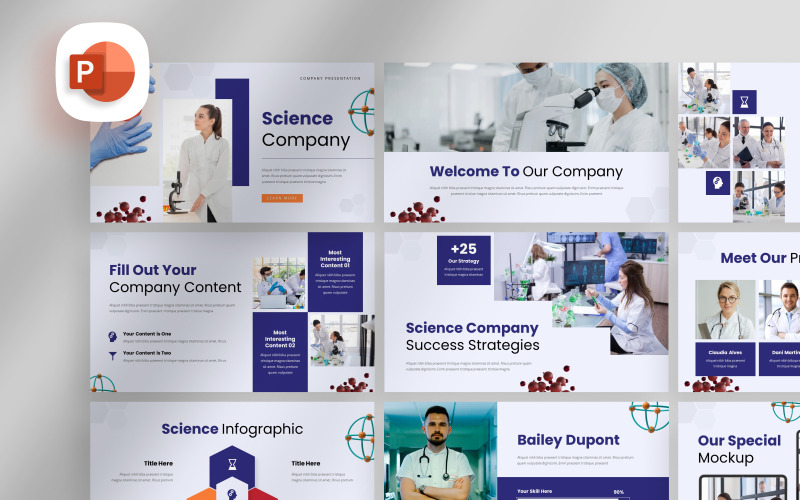 Simple Science Company PowerPoint-mall